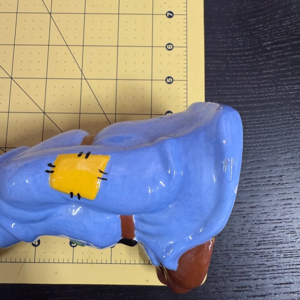 Vintage Walt Disney Production Blue Dopey Dwarf Ceramic Figurine Snow White - Picture 12 of 15